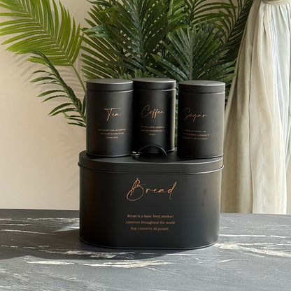 Modern Bread Bin with Storage Canister Set