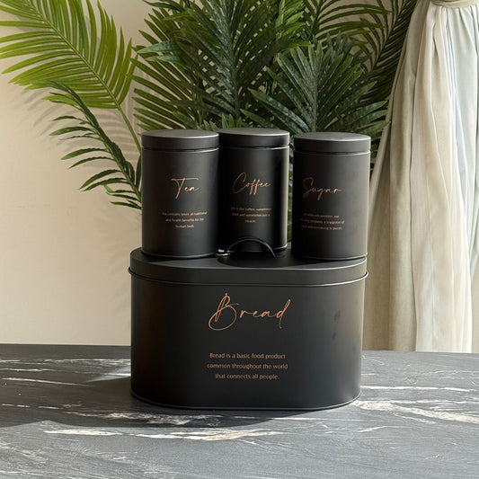 Modern Bread Bin with Storage Canister Set
