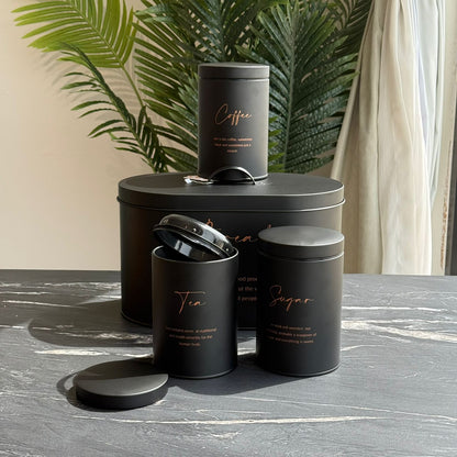 Modern Bread Bin with Storage Canister Set