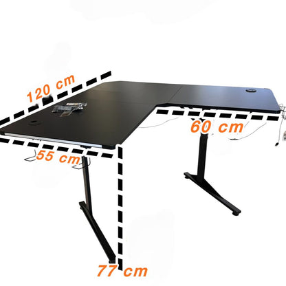 Modern Corner Workstation Desk with Space-Saving Design and Side Lids