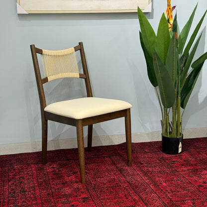 JUNE ROPE- Modern Wooden Dining Chair with Cushioned Seat