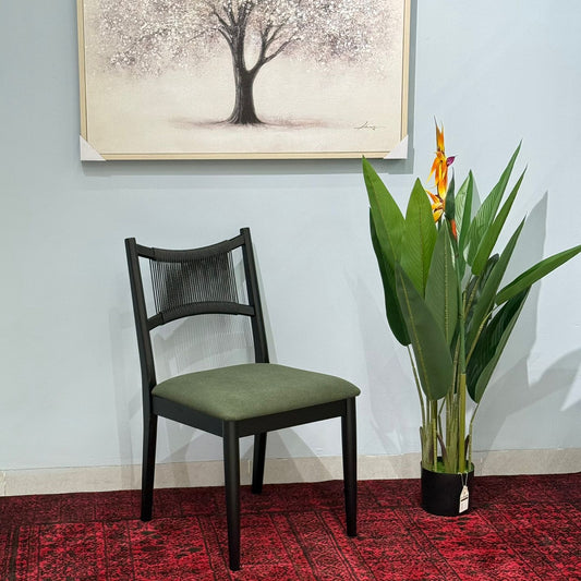 JUNE ROPE- Modern Wooden Dining Chair with Cushioned Seat