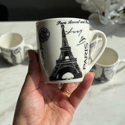 Vintage Ceramic Coffee Mug Set – 6 Pieces