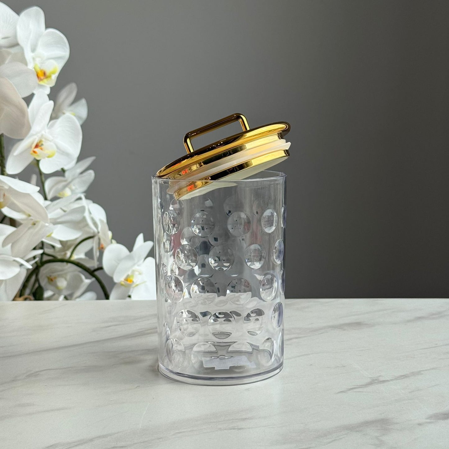 Luxury Decorative Storage Jar with Gold Lid
