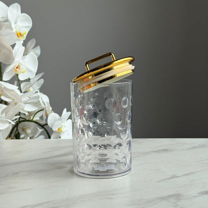 Luxury Decorative Storage Jar with Gold Lid