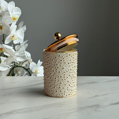 Luxury Decorative Storage Jar with Gold Lid