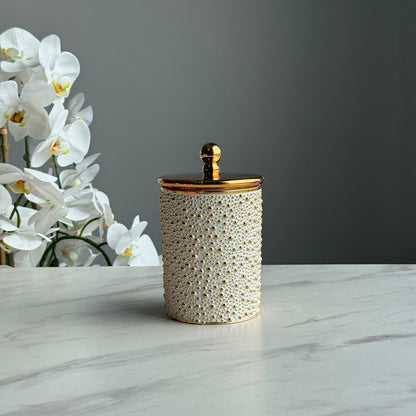 Luxury Decorative Storage Jar with Gold Lid