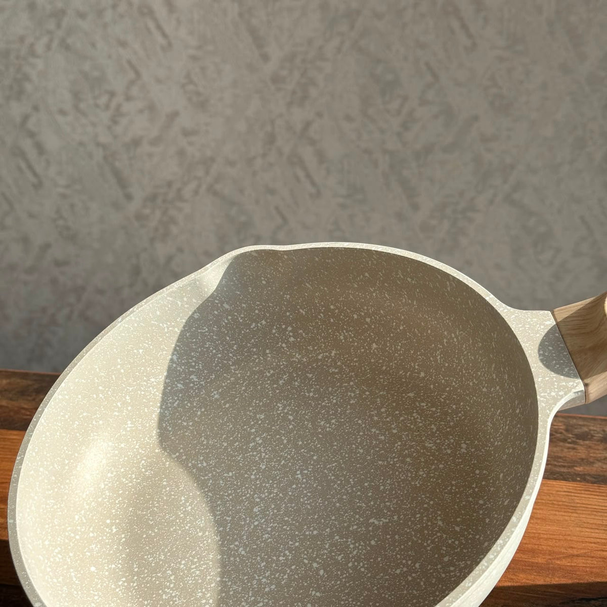 Non-Stick Granite Frying Pan with Wooden Handle