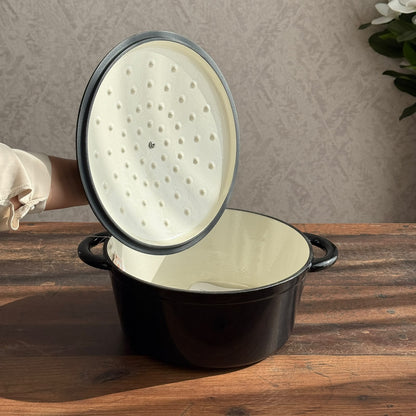 Enamel Cast Iron Dutch Oven Pot with Self-Basting Lid