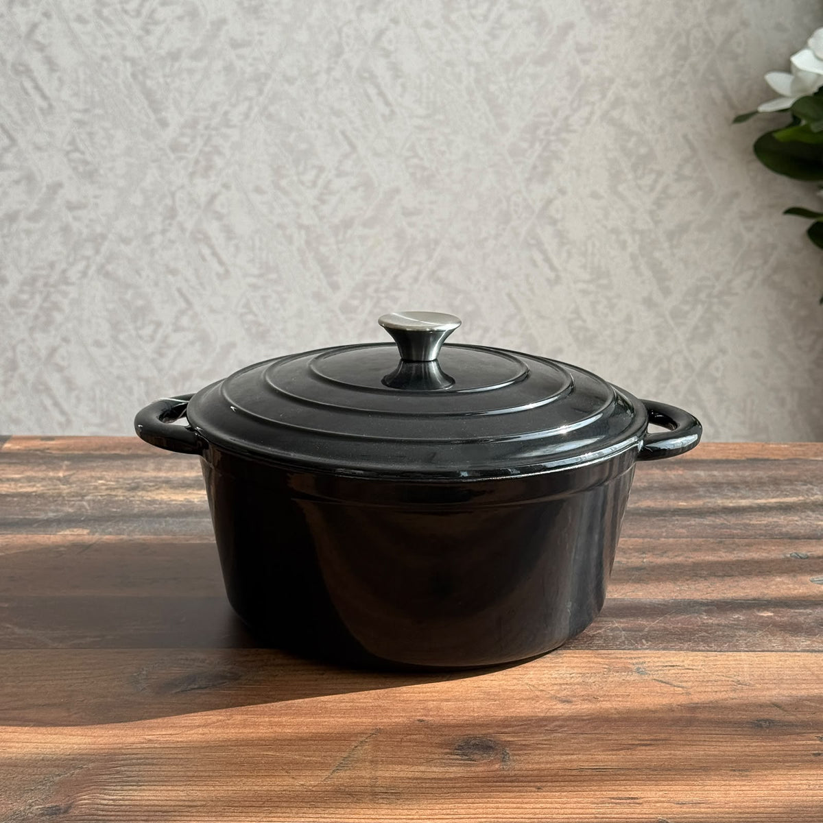 Enamel Cast Iron Dutch Oven Pot with Self-Basting Lid