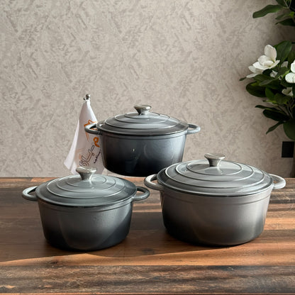 Enamel Cast Iron Dutch Oven Pot with Self-Basting Lid