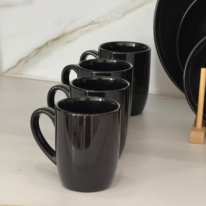 Luxury Black Ceramic Dinnerware Set - 16 PCS