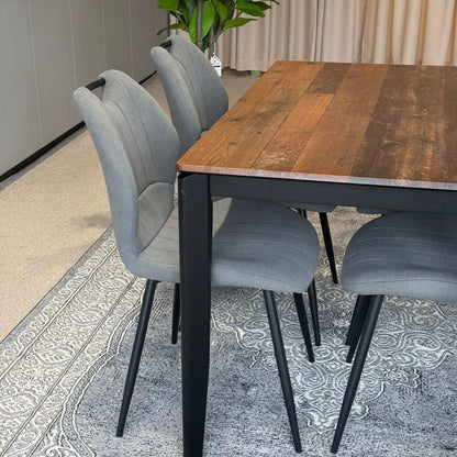 MARQUEE Old Style Table & Roza Modern Chair – Luxury Dining Set