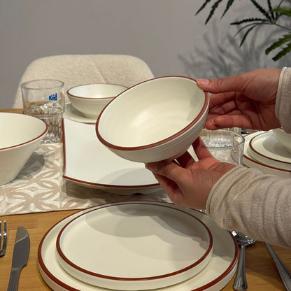 Modern Luxury Melamine Dinnerware Set - 24 Pieces