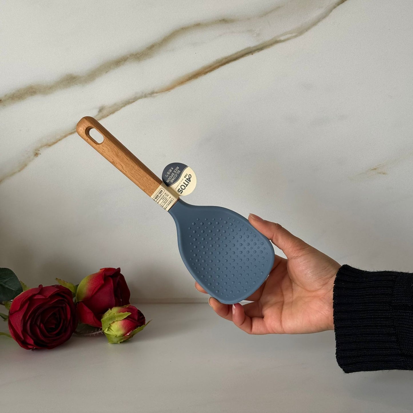 Non-Stick Serving Paddle with Wooden Handle