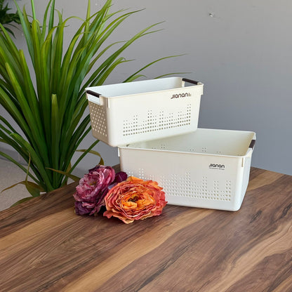2-Sized Durable Multi-Purpose Storage Baskets
