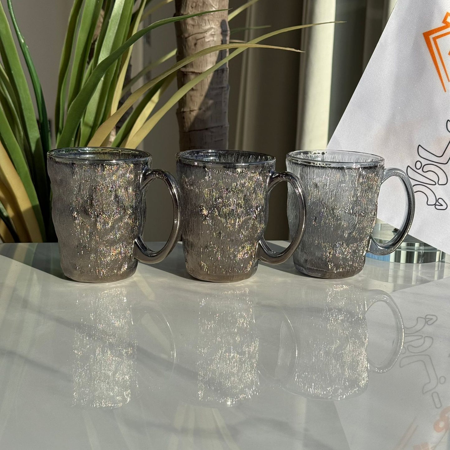 Luxury Modern Glass Tea Cups - Set Of 3