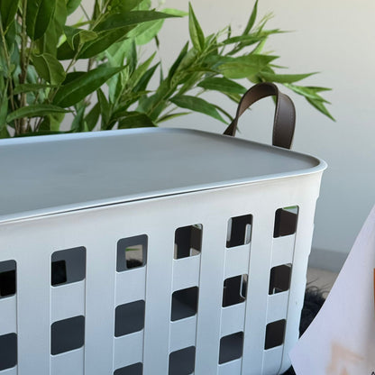 Stackable & Ventilated Design Plastic Storage Baskets With Handles