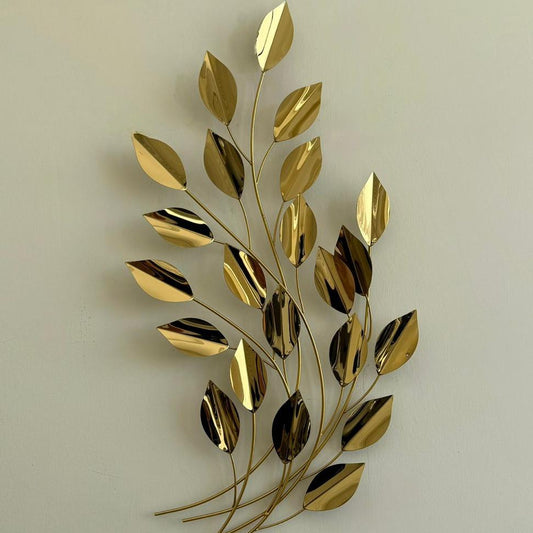 Metal Golden Leaves Wall Decor