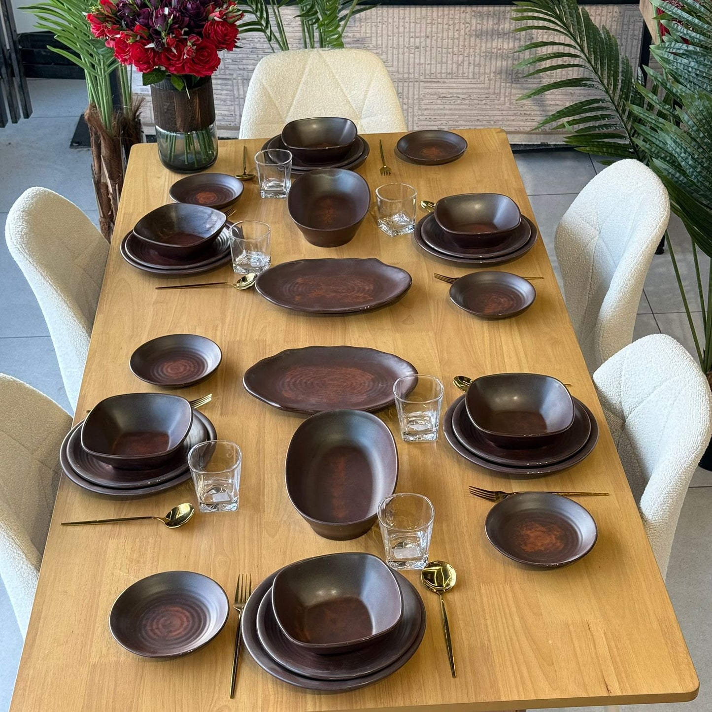 Modern Elegant Melamine Dinnerware Plate Set