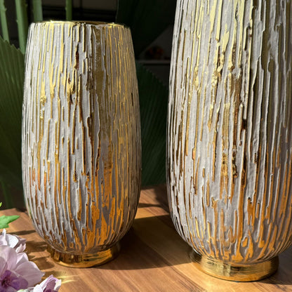 Golden Bark Ceramic Vases
