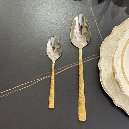 Golden Weave Elegance - Luxury Cutlery Collection