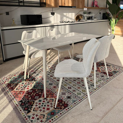 Dany Table and Roza Chairs Dining Set - Off-White