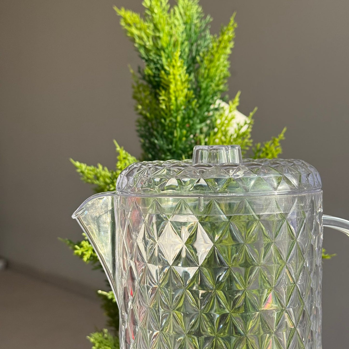 Clear Plastic Water Pitcher Set With Cups
