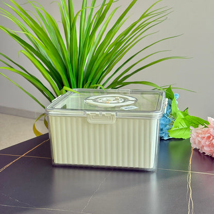 حاوية تخزين طعام محكمة الغلق ومتعددة الأغراض مع قرص لعرض التاريخ - مجموعة مكونة من 4 قطع