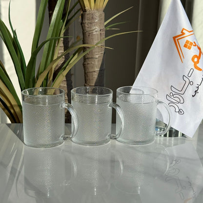 Elegant Glass Tea Cups - Set Of 3