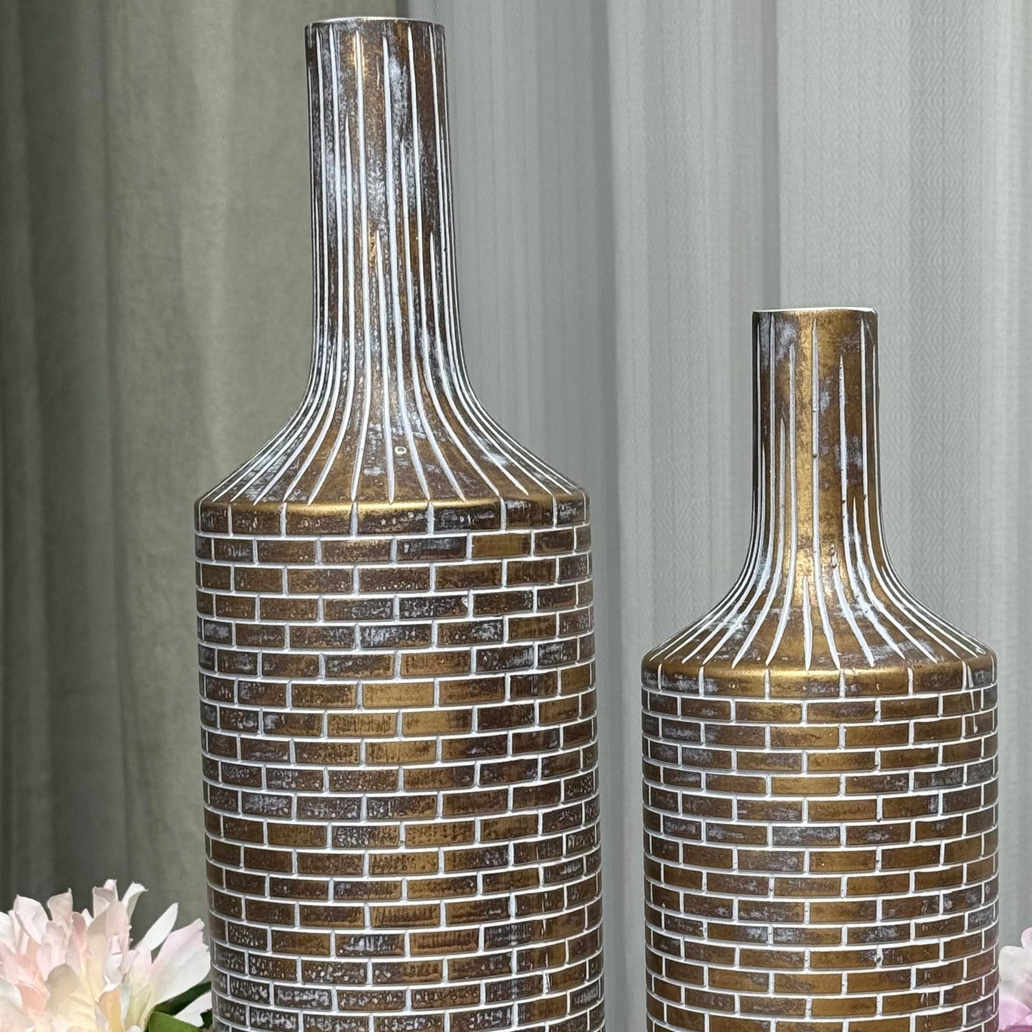 Brick Pattern Bottle Vases