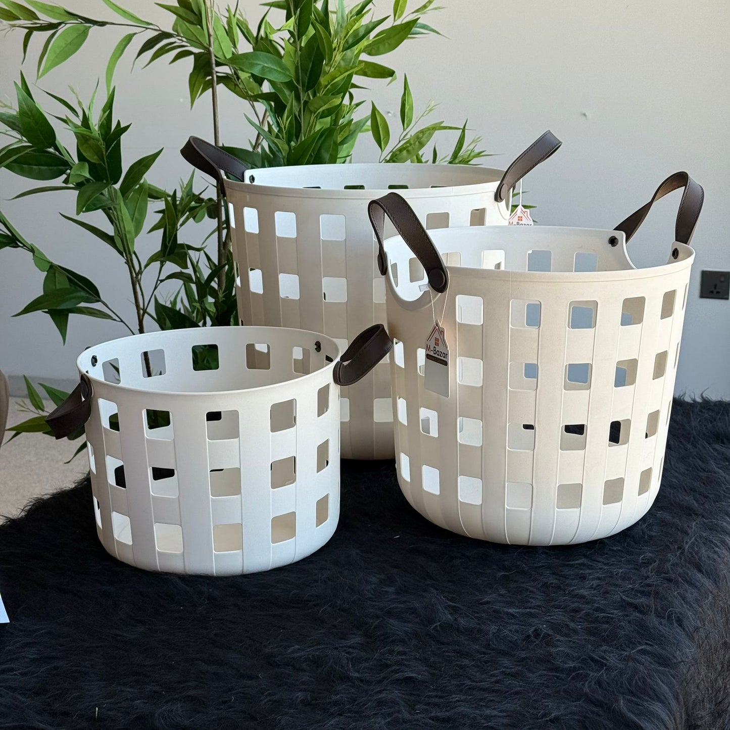 Multi-Purpose Round Storage Baskets With Handles
