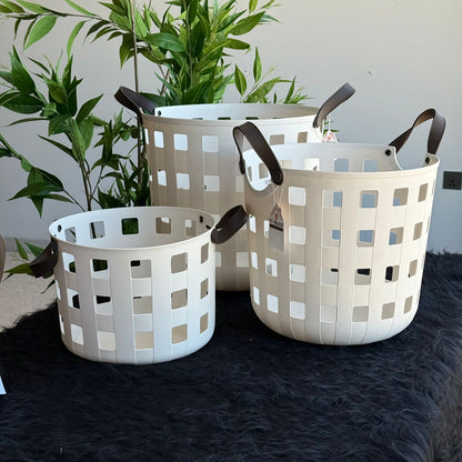 Multi-Purpose Round Storage Baskets With Handles