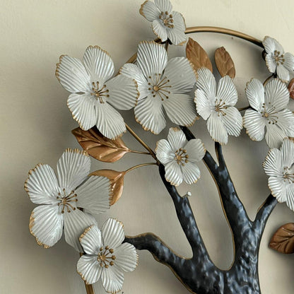 Wall Decorative Tree With White Blossoms