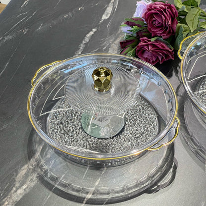 2 Sized Acrylic Casserole Dish With Lid