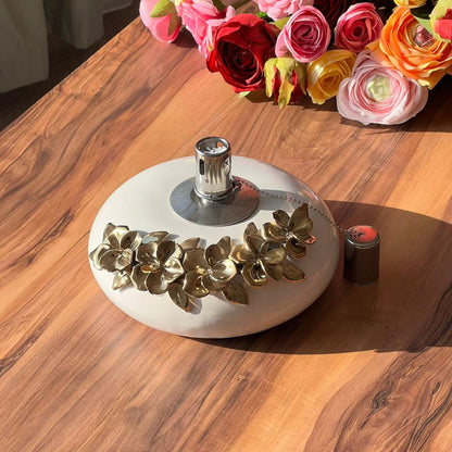 Vintage Golden Floral Oil Lamp