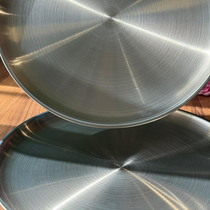 Multi-Purpose -Silver- Stainless Steel Plates Trays