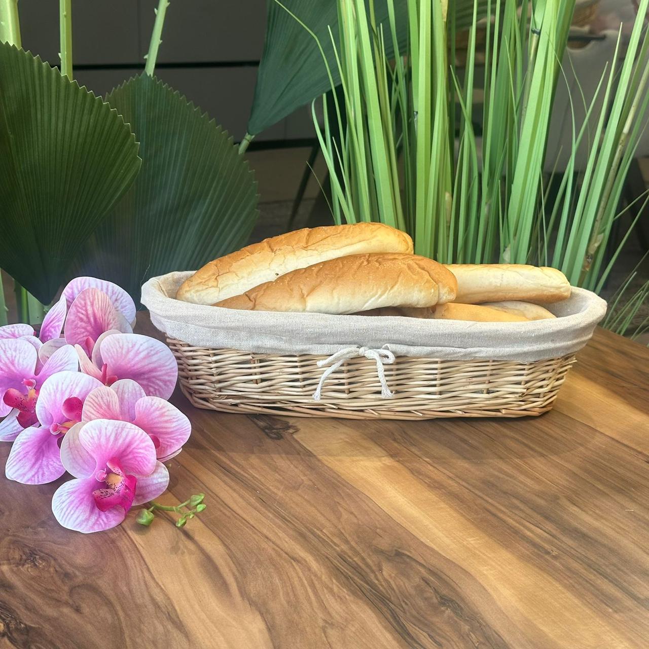 Wicker Willow Storage Basket With Cloth Lining