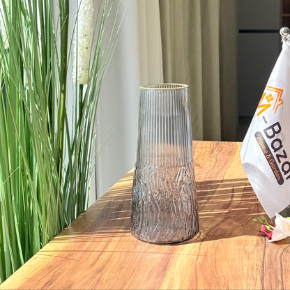 Modern Rippled Glass Vase