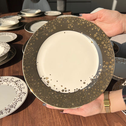 20PCS Golden Floral Dining Tableware Set