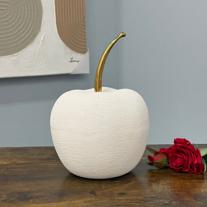 Modern Apple-Shape Decorative Table Ornament with Gold Stem