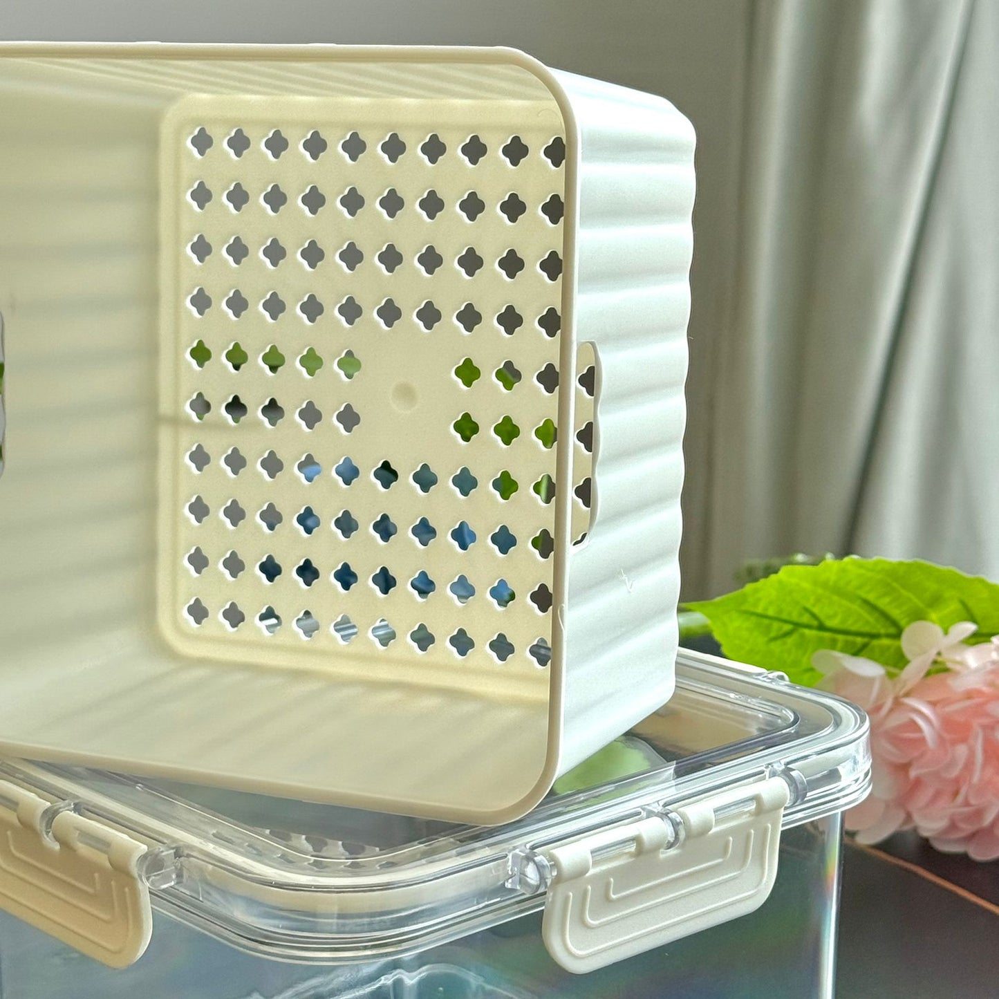 حاوية تخزين طعام محكمة الغلق ومتعددة الأغراض مع قرص لعرض التاريخ - مجموعة مكونة من 4 قطع