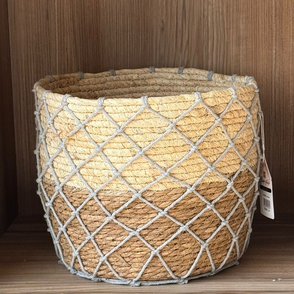 Woven Planter Baskets With Macrame Netting