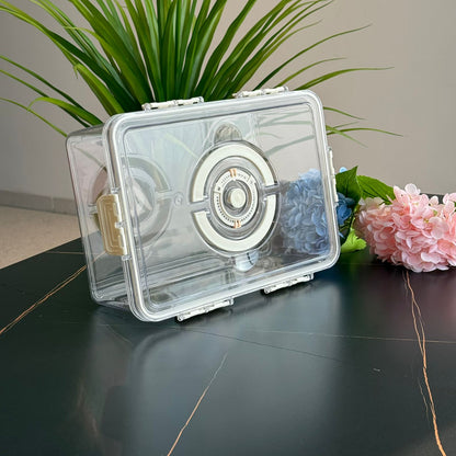 مجموعة حاويات تخزين طعام محكمة الغلق مكونة من 4 قطع - مع قرص لعرض التاريخ