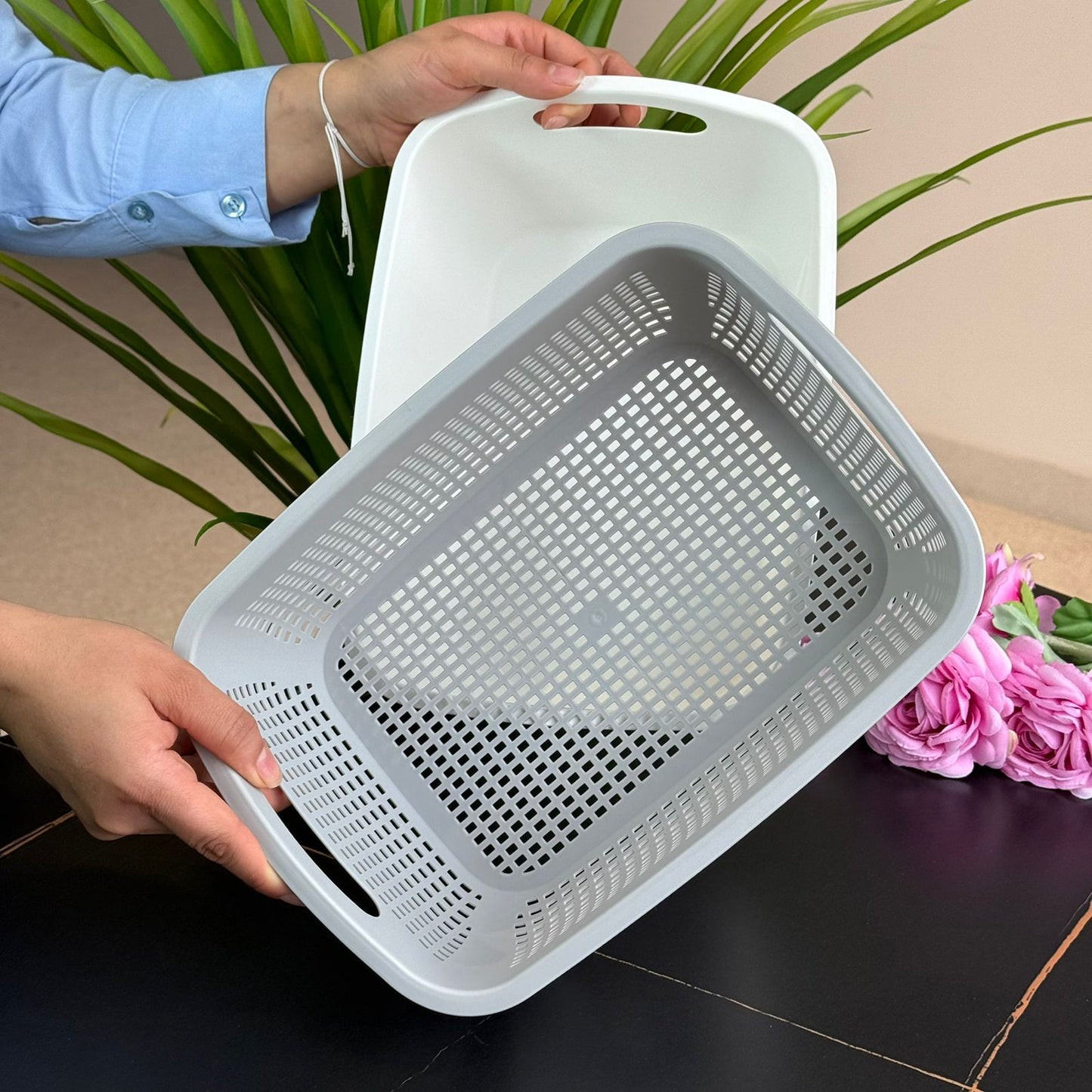 Double-Layer Plastic Drain Basket