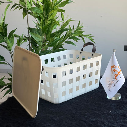 Stackable & Ventilated Design Plastic Storage Baskets With Handles