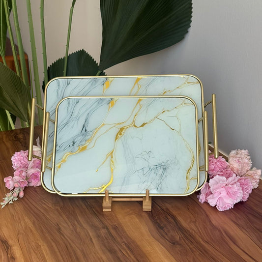 Marble Luxe Serving Tray - Set Of 2