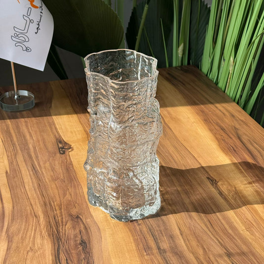 Ice Crest Textured Glass Vase