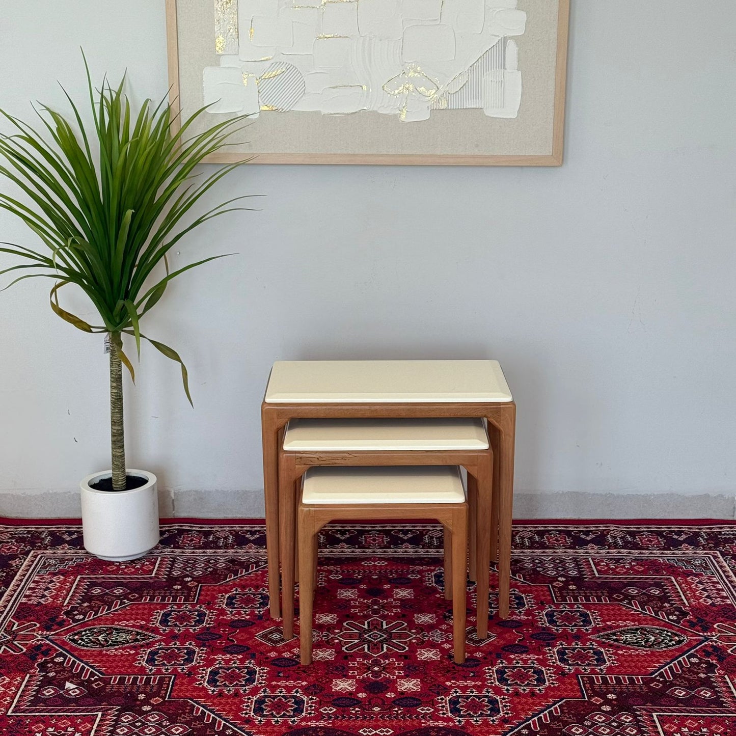 Luca - Modern Durable Table Set - Beige & Grey