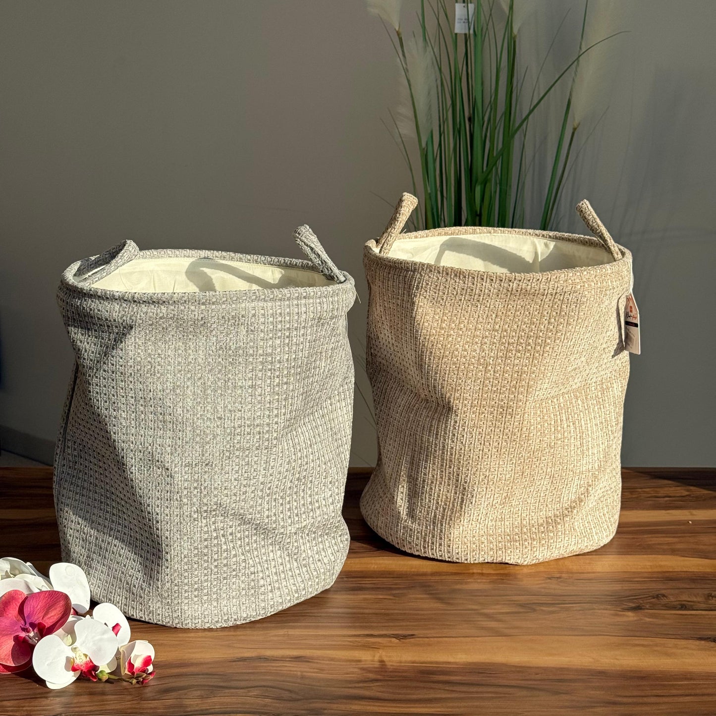 Textured Fabric Storage Baskets